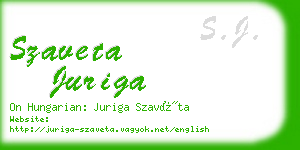szaveta juriga business card